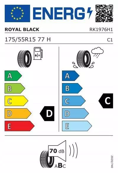 2xROYAL BLACK ROYALMILE 175/55R15 77 H 