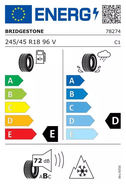 BRIDGESTONE BLIZZAK LM-25 245/45R18 96 V PRZYCZEPNOŚĆ NA ŚNIEGU (3PMSF), RUN FLAT * - BMW 