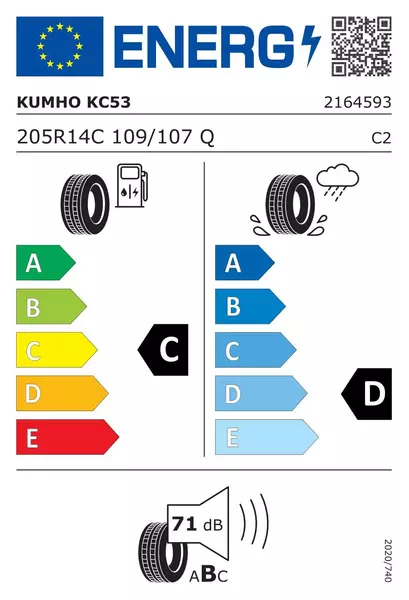 4xKUMHO PORTRAN KC53 205/80R14 109/107 Q WZMOCNIENIE (C) 