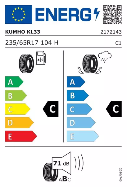 OPONA LETNIA KUMHO CRUGEN PREMIUM KL33 235/65R17 104 H