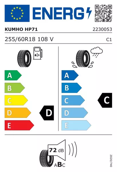 OPONA LETNIA KUMHO CRUGEN HP71 255/60R18 108 V 