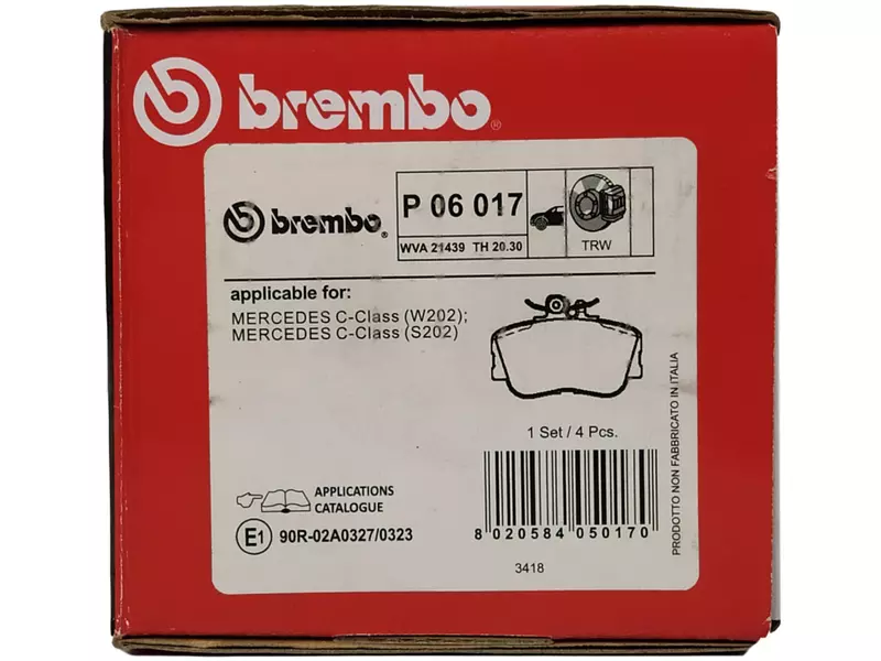 BREMBO TARCZE+KLOCKI PRZÓD MERCEDES C W202 284MM 