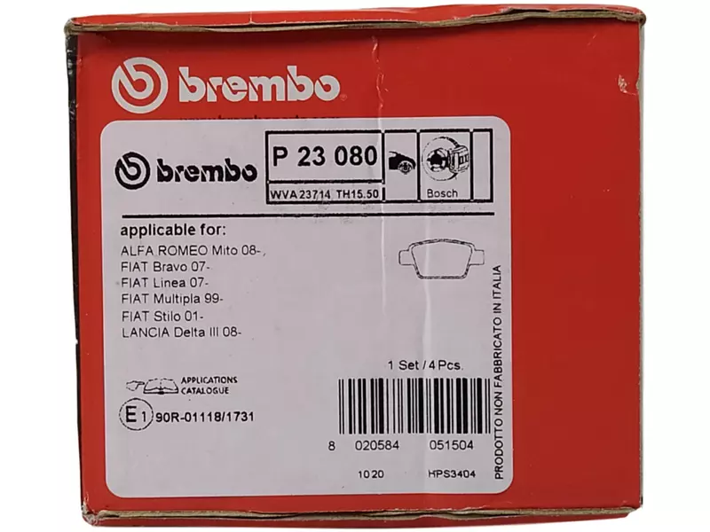 BREMBO TARCZE+KLOCKI PRZÓD+TYŁ FIAT BRAVO II 1.4 