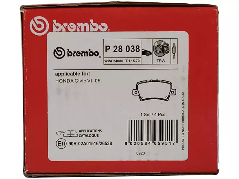 BREMBO XTRA TARCZE+KLOCKI P+T HONDA CIVIC VIII 