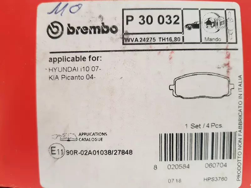 BREMBO TARCZE+KLOCKI PRZÓD KIA PICANTO SA 252MM 