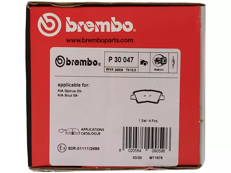 BREMBO TARCZE+KLOCKI TYŁ HYUNDAI SONATA V 262MM 