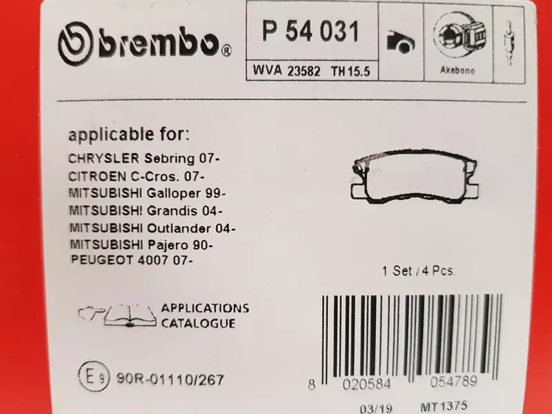 BREMBO TARCZE+KLOCKI TYŁ MITSUBISHI ASX 302MM 