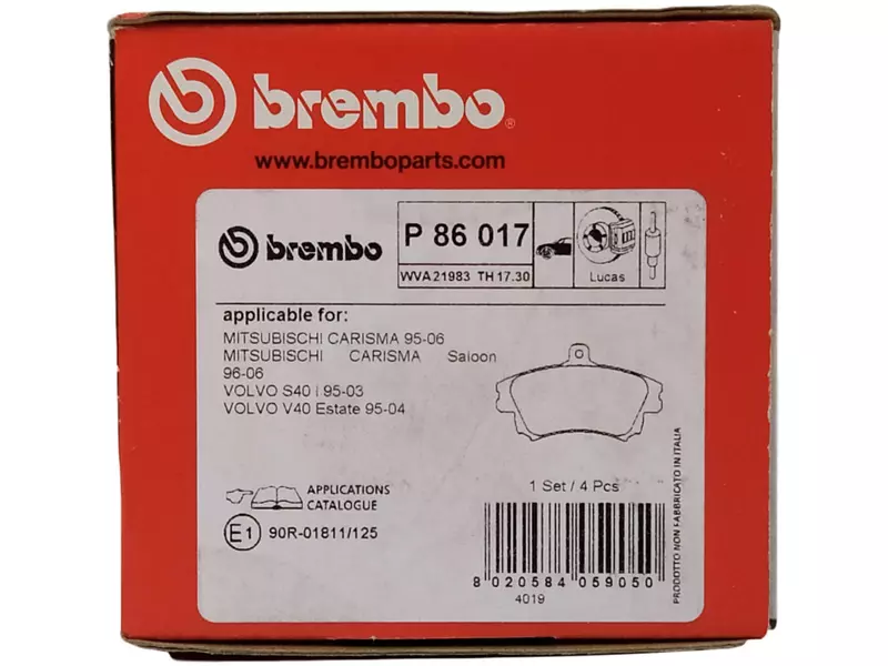 BREMBO TARCZE+KLOCKI PRZÓD VOLVO S40 I V40 281MM 