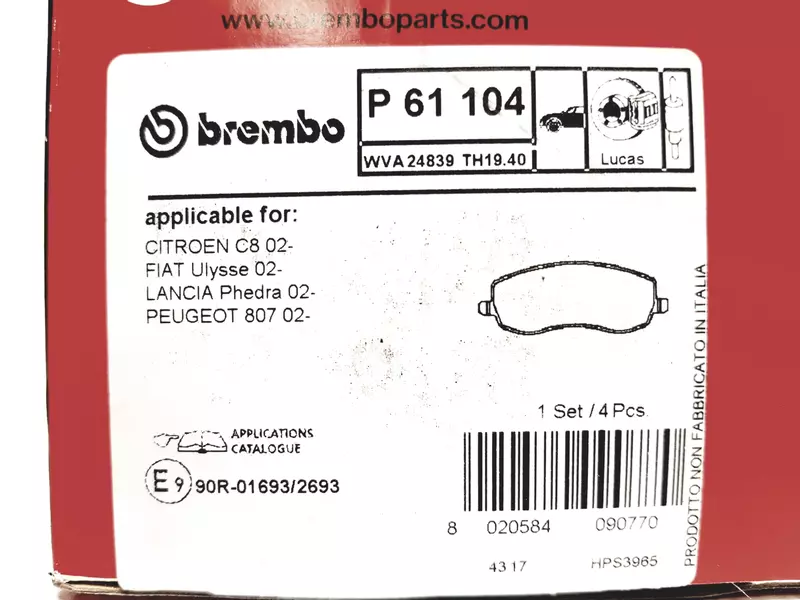  BREMBO TARCZE+KLOCKI PRZÓD CITROEN C8 310MM 