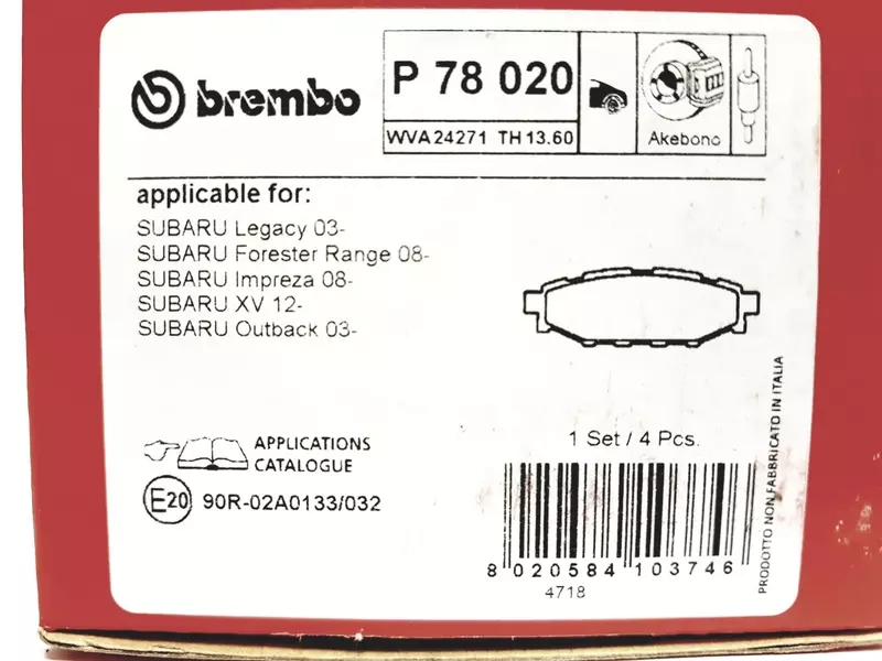 BREMBO TARCZE+KLOCKI T SUBARU FORESTER SJ 274MM 