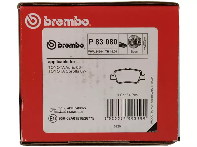 BREMBO TARCZE+KLOCKI TYŁ TOYOTA AURIS E15 270MM 