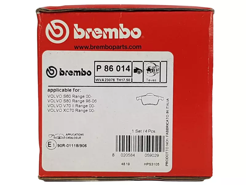  BREMBO TARCZE+KLOCKI P+T VOLVO V70 II 320MM 