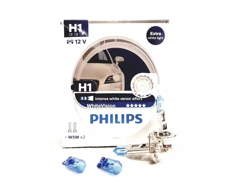 PHILIPS WHITE VISION H1 12V 55W 3700K + 2X W5W