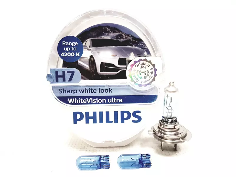 PHILIPS WHITE VISION ULTRA +60% H7 DUO + 2X W5W