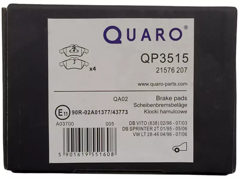 QUARO KLOCKI HAMULCOWE PRZÓD QP3515 