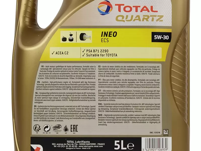 TOTAL QUARTZ INEO ECS 5W30 C2 PSA B71 2290 5L