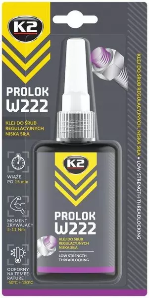 K2 PROLOK W222 KLEJ DO ŚRUB MAŁA SIŁA 50G