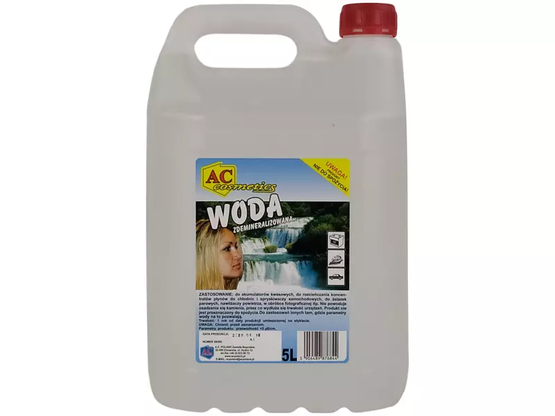 WODA DESTYLOWANA DEMINERALIZOWANA 5L AC COSMETICS