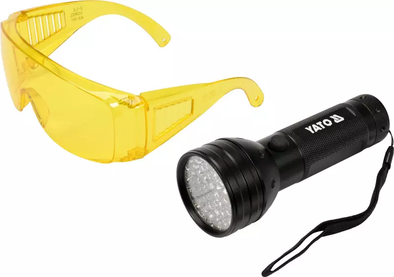 YATO ZESTAW LATARKA UV 51 LED I OKULARY YT-08581