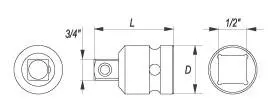 YATO REDUKCJA UDAROWA NASADKA 1/2'' 3/4'' YT-1067 