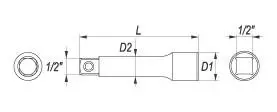 YATO POKRĘTŁO PRZEDŁUŻKA 1/2'' 76MM YT-1246 