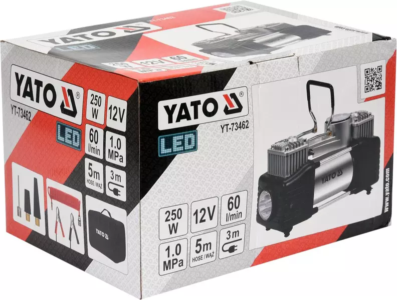 YATO KOMPRESOR SAMOCHODOWY 12V SPRĘŻARKA 250W 