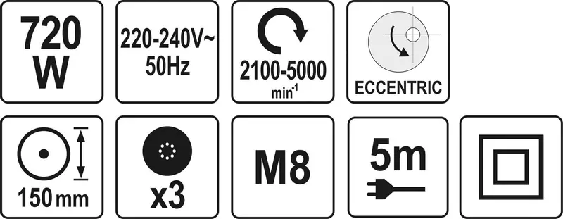 YATO MASZYNA POLERSKA MIMOŚRODOWA + 3 GĄBKI 