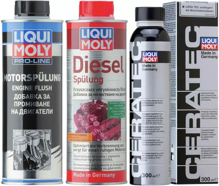 LIQUI MOLY DIESEL SPULUNG + ENGINE FLUSH + CERATEC