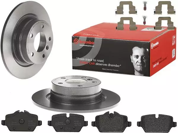 BREMBO TARCZE+KLOCKI TYŁ BMW 1 E81 E87 296MM