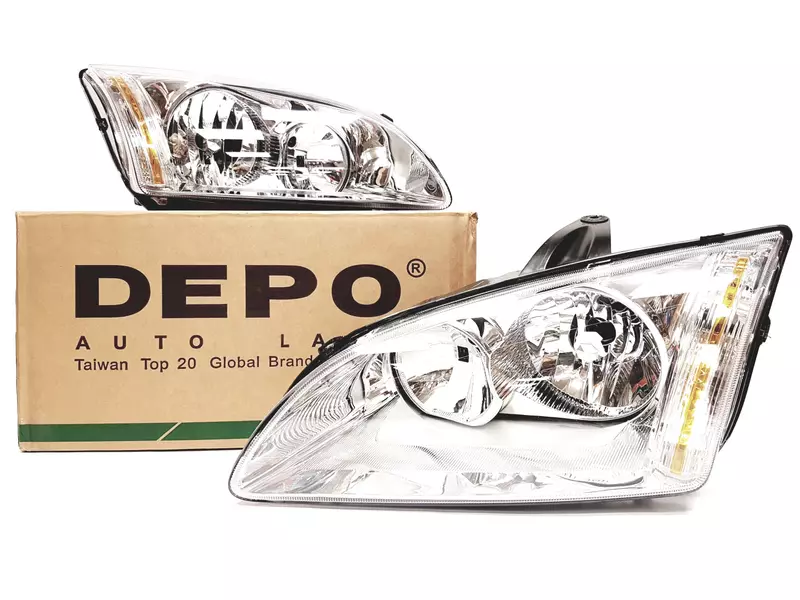 DEPO REFLEKTORY LAMPY PRZÓD FORD FOCUS II MK2 CHROM