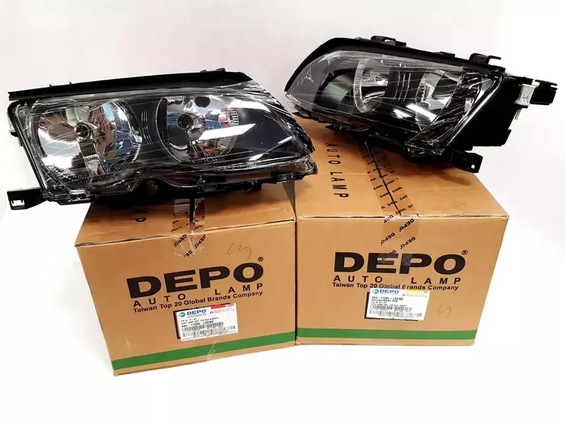 DEPO REFLEKTORY LAMPY PRZÓD BMW 3 E46 FL CZARNE