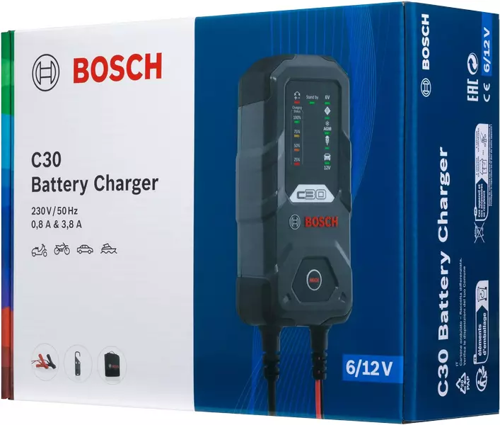 BOSCH C30 ŁADOWARKA AKUMULATOROWA PROSTOWNIK 6/12V