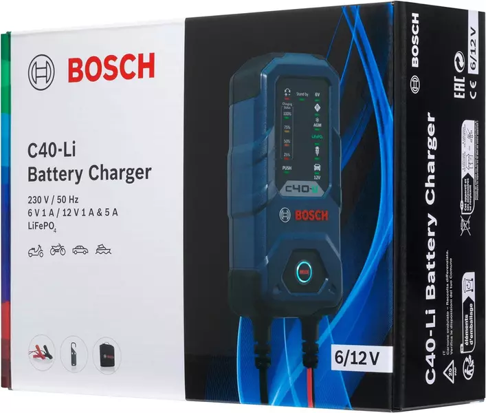 BOSCH C40-LI ŁADOWARKA AKUMULATOROWA PROSTOWNIK 6/12V