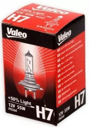 VALEO ŻARÓWKA H7 12V 55W +50% LIGHT PX26D