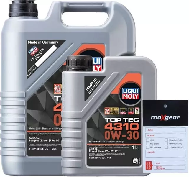 LIQUI MOLY TOP TEC 4310 0W30 C2 PSA B71 2312 6L + ZAWIESZKA