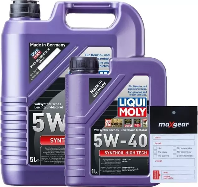 LIQUI MOLY SYNTHOIL HIGH TECH 5W40 SN/CF A3/B4 6L + ZAWIESZKA