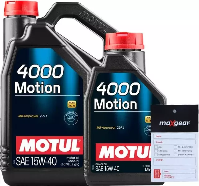 MOTUL 4000 MOTION OLEJ SILNIKOWY 15W40 6L + ZAWIESZKA