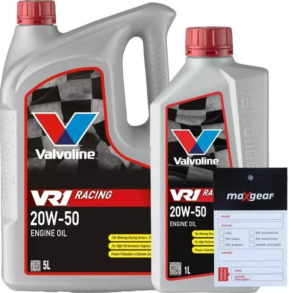 VALVOLINE VR1 RACING 20W-50 6L + ZAWIESZKA