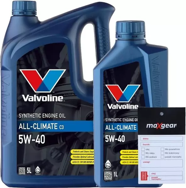 VALVOLINE ALLCLIMATE DIESEL C3 5W40 VW 505.01 6L + ZAWIESZKA