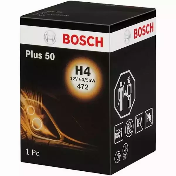 BOSCH ŻARÓWKA H4 PLUS +60% 12V 60/55W P43T