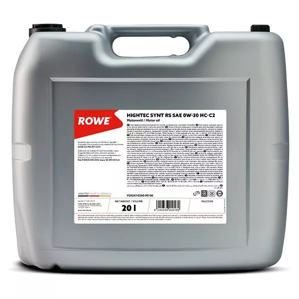 ROWE OLEJ HIGHTEC SYNT RS SAE 0W30 HC-C2 20L