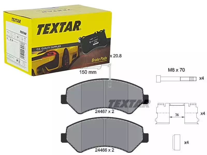 TEXTAR KLOCKI HAMULCOWE PRZÓD 2446705