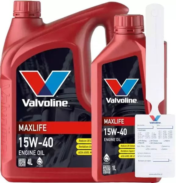 VALVOLINE MAXLIFE A3/B4 15W40 5L + ZAWIESZKA