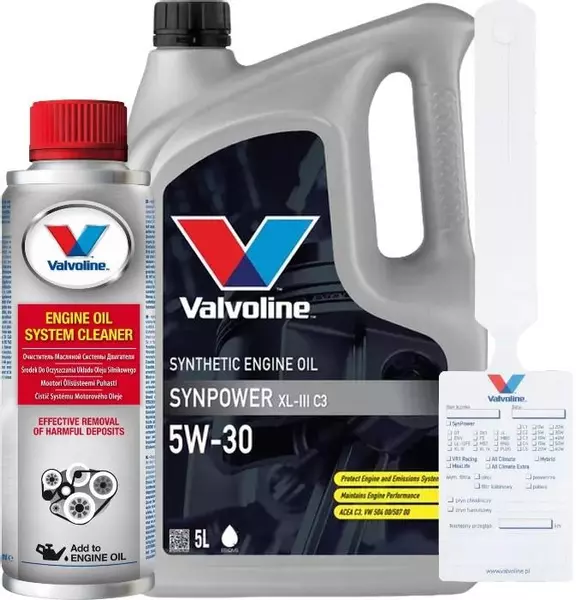 VALVOLINE SYNPOWER XL-III 5W30 C3 VW 504/507 5L + ZAWIESZKA + PŁUKANKA