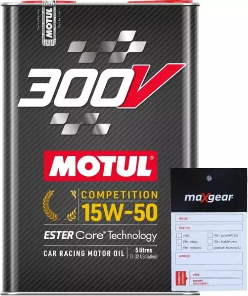 MOTUL 300V COMPETITION 15W50 ESTER CORE 5L + ZAWIESZKA