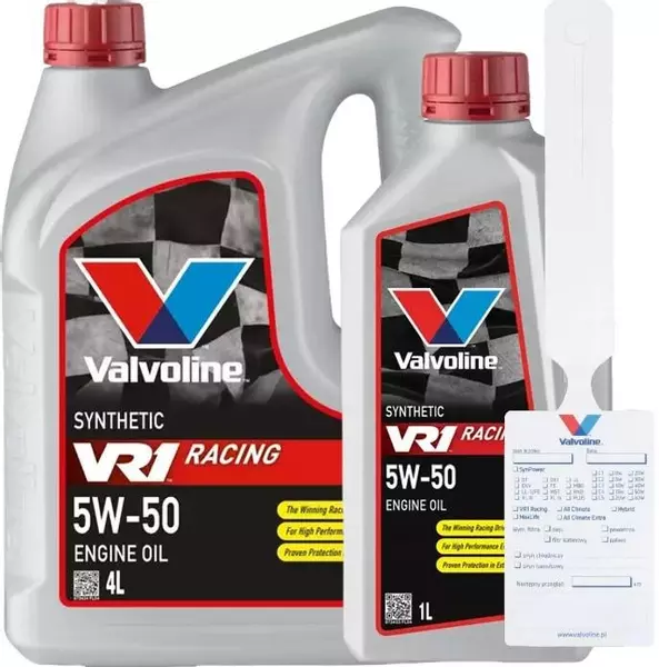 VALVOLINE VR1 RACING 5W-50 SYNTHETIC 5L + ZAWIESZKA