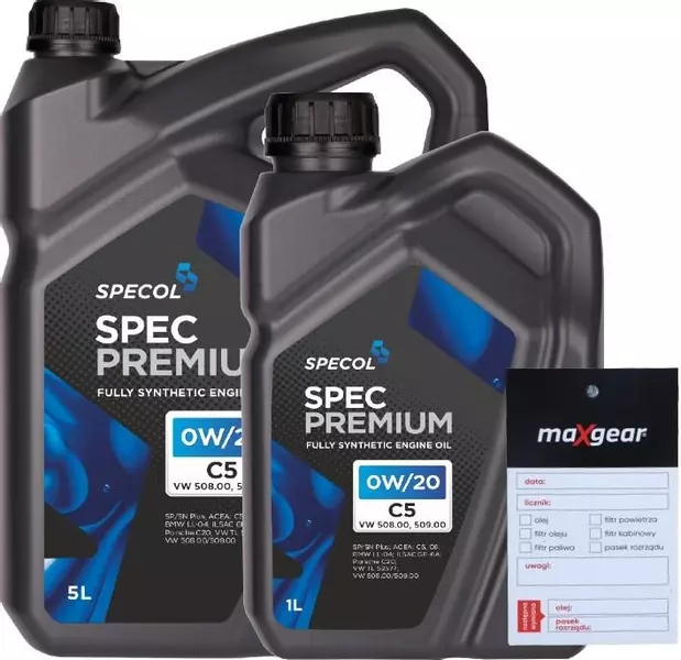 SPECOL SPEC PREMIUM C5 508.00/509.00 OLEJ SILNIKOWY 0W20 6L + ZAWIESZKA