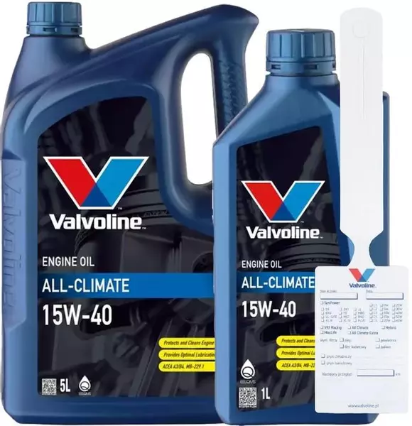 VALVOLINE ALL CLIMATE 15W40 SL/CF A3/B3 6L + ZAWIESZKA