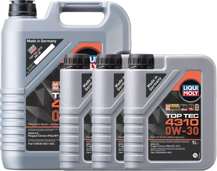 LIQUI MOLY TOP TEC 4310 0W30 C2 PSA B71 2312 8L