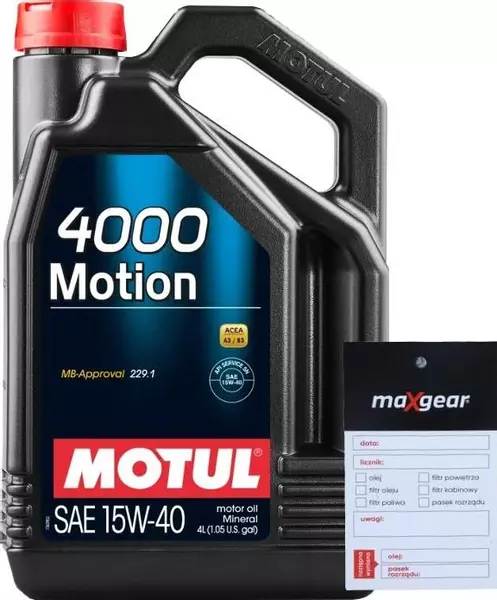 MOTUL 4000 MOTION OLEJ SILNIKOWY 15W40 4L + ZAWIESZKA